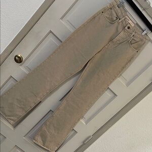 GRLFRND Relaxed Straight Jeans in Light Beige